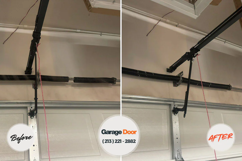 Before and after: garage door repair Pleasant Ridge, MI